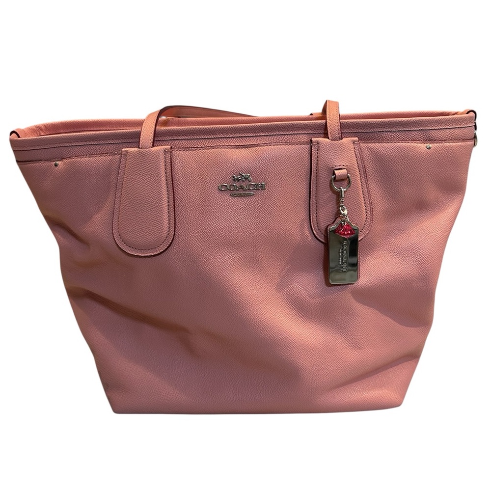 Coach 34522 Taxi Baby XGrain Pink Tote with Signature Charm and changing pad